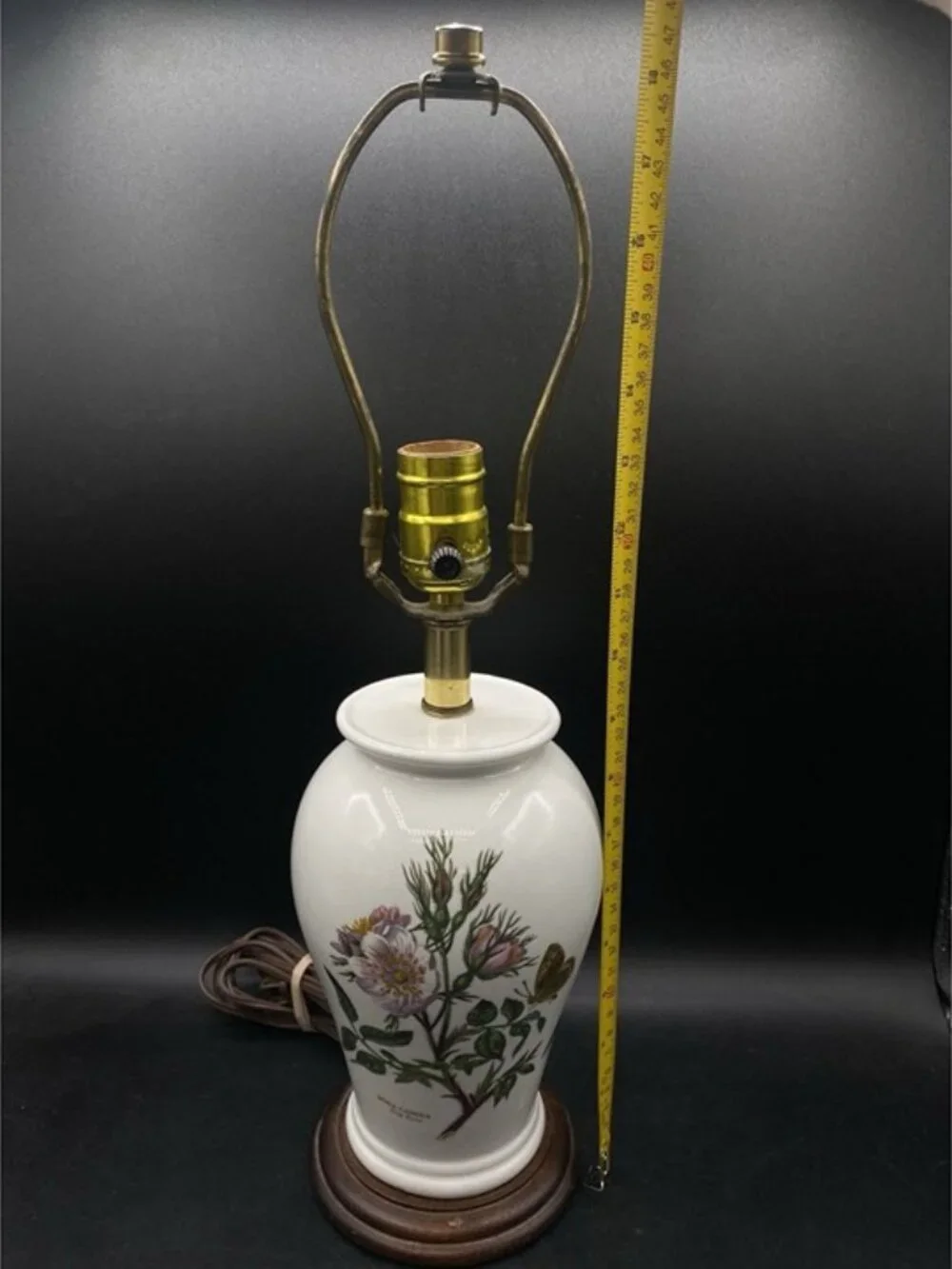 Portmeirion Botanic Garden Lamp Base Cage Rosa Canina Dog Rose Butterfly Flowers